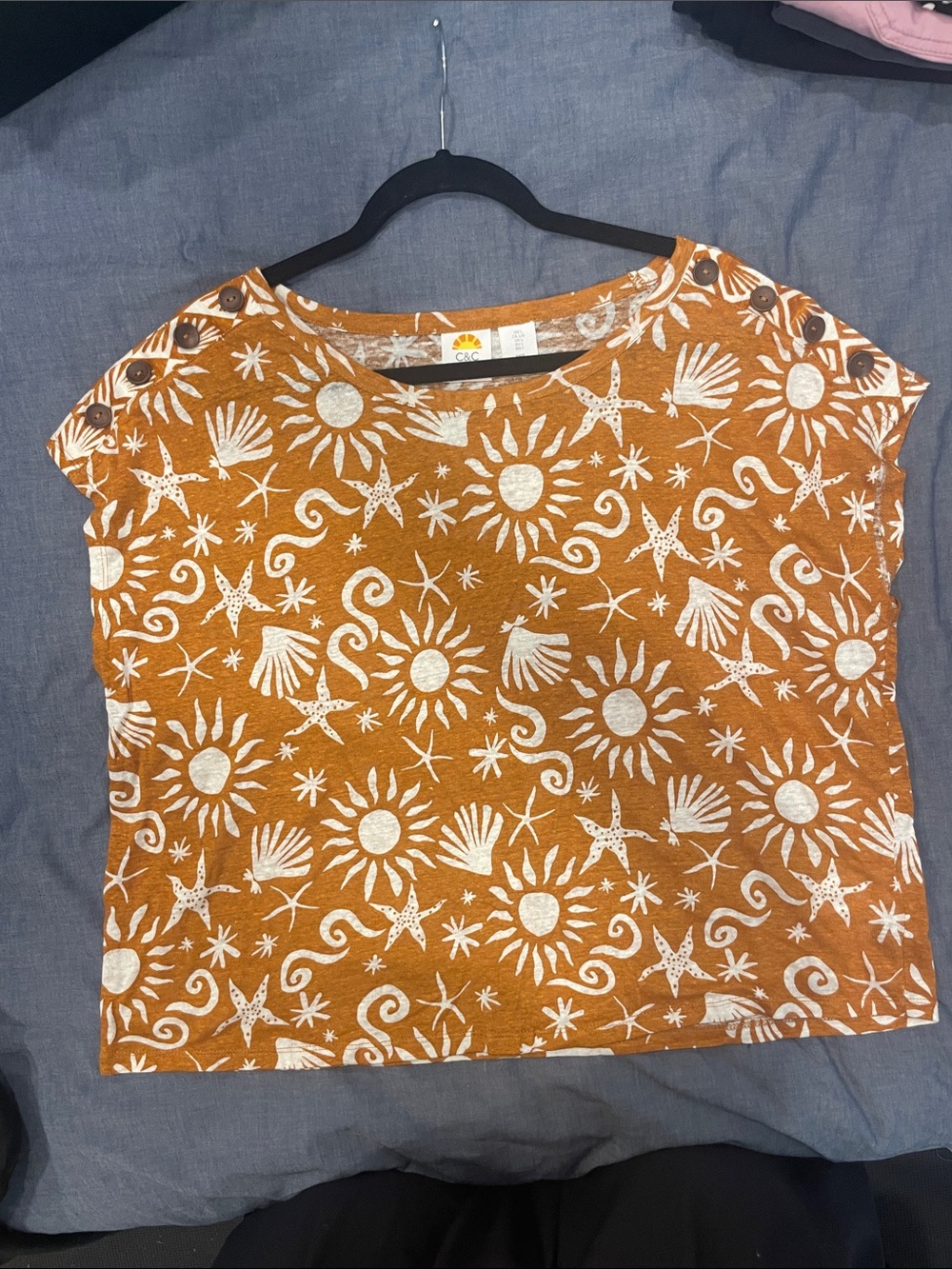 C&C California - L Boxy linen top